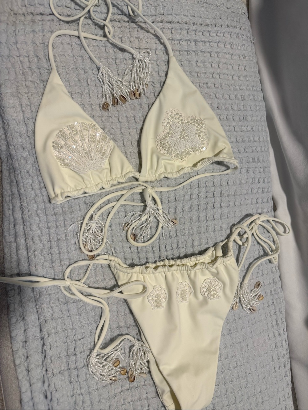 Cleonie swim hand beaded seashell bikini